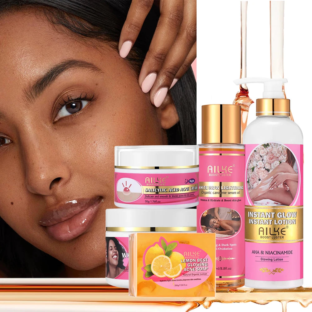 Best Beauty Face & Body Care Salicylic Acid Acne Cream Whitening Plus Lotion Carotene Serum Oil Remove Dark Spots Skin Care Set