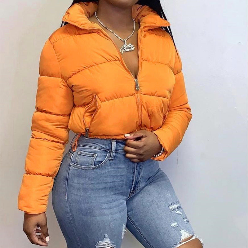 Wholesale Winter Crop Bubble Coats and Jackets Cropped Puffer Coat for Women