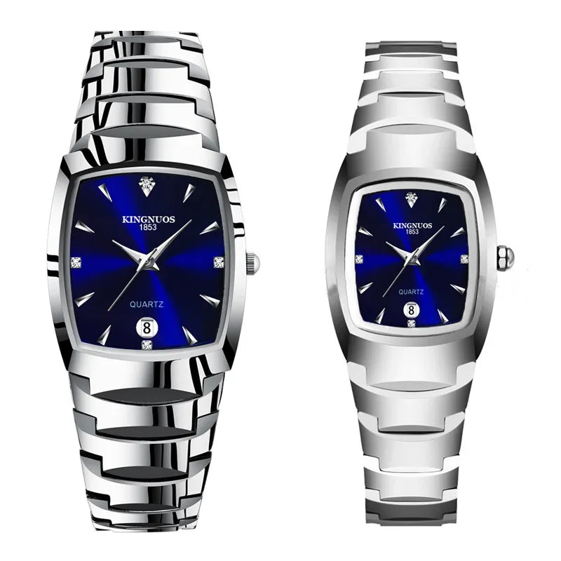 Couple Watches for Lovers Quartz Wristwatch Man Fashion Business Men Watch for Women Watches Tungsten Steel Ladies Watch Xfcs
