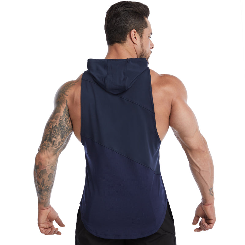 Vedo Sport Vest Dropshipping Custom Logo Polyester Sportswear Workout Fitness Custom Vests Muscle Hooded Tank Top GYM Activewear