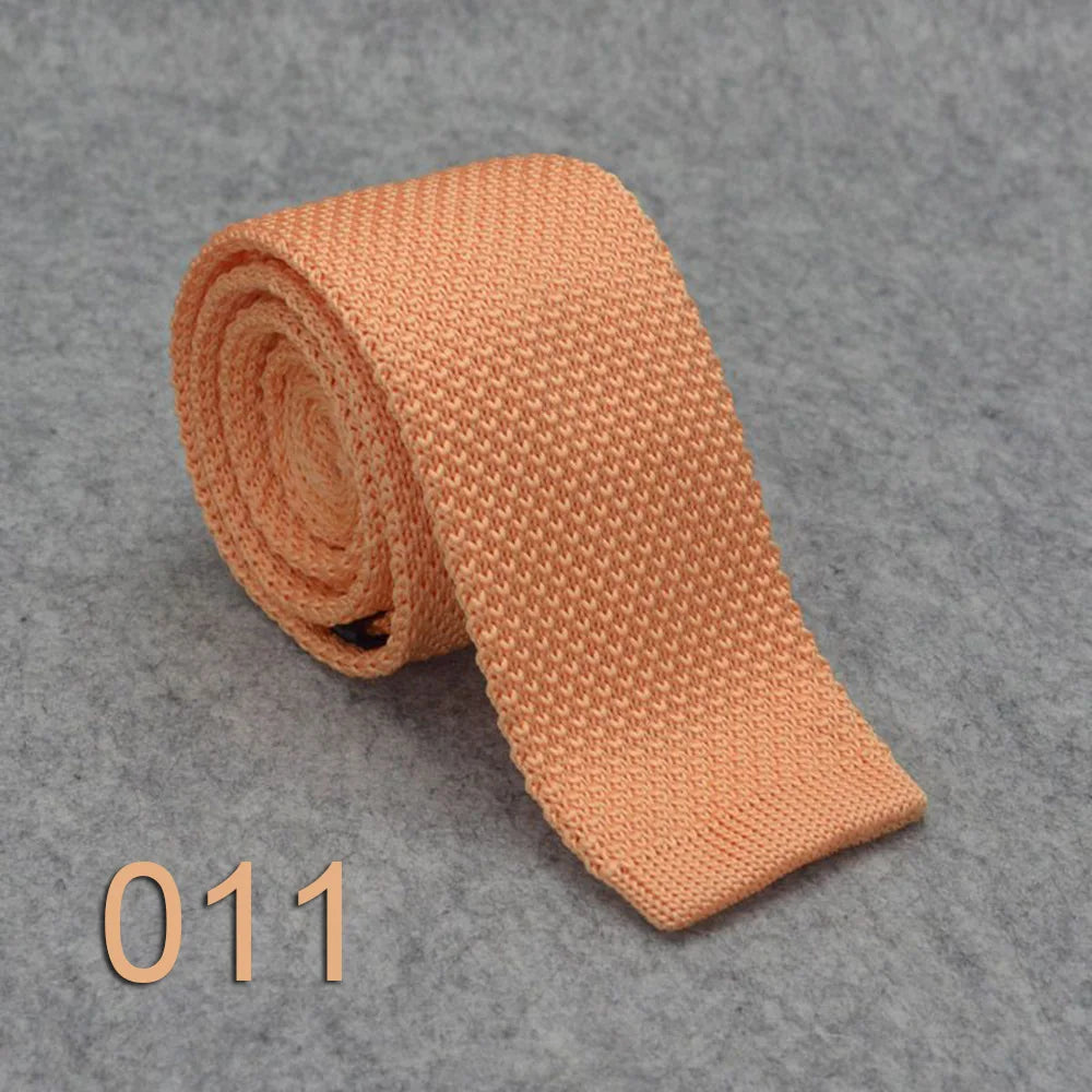 Wholesale Cheap Casual Black Knit Tie Cheap Silk Knitted Ties Men Plain Solid Men's Knit Ties