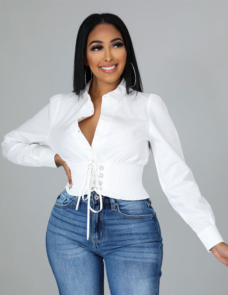 TG040 Short Long-Sleeved Blouse Women Sexy Women Shirts 2022 Spring Women's Blouses & Shirts