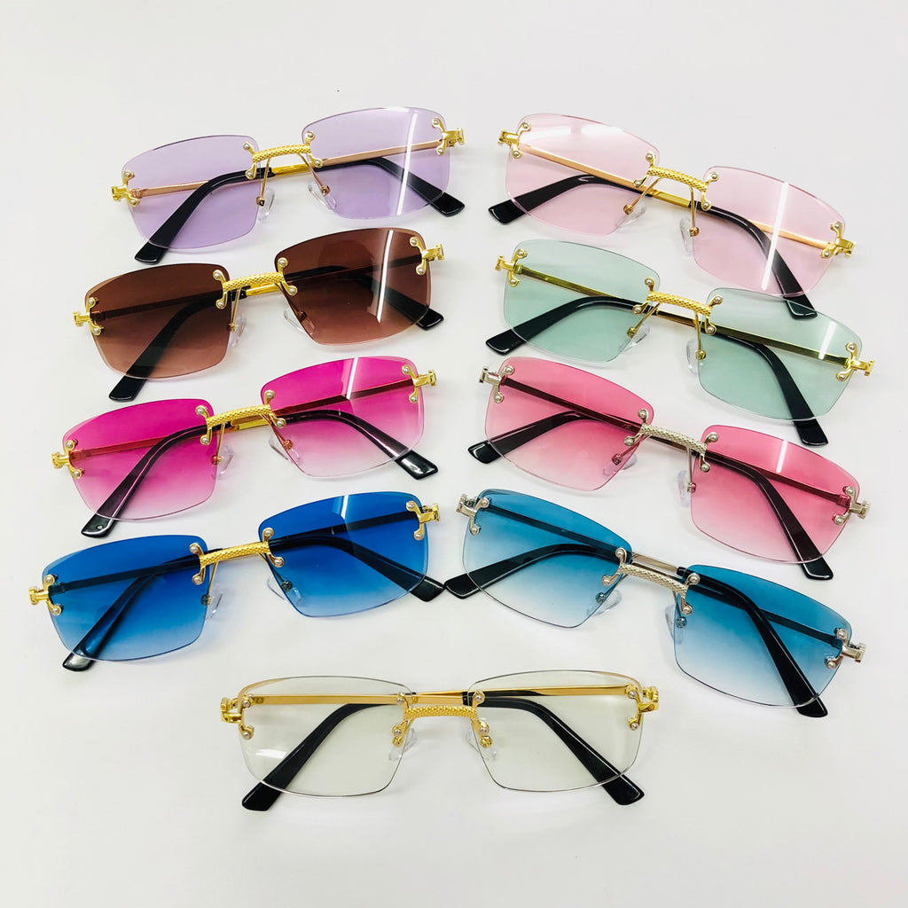 HBK 2022 Fashion Rimless Glasses Frames Luxury Frameless Sun Glasses Sunglass Woman 2021 Rimless Sunglasses Mens
