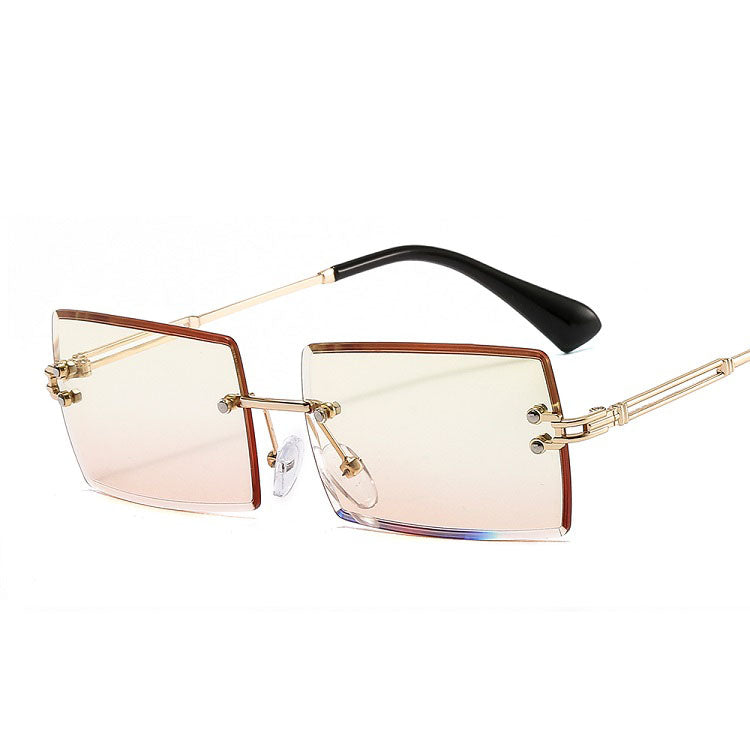 Fashionable Square Sunglasses Vintage Rimless Sunglasses 2022 Women  Custom  2022 Sunglasses