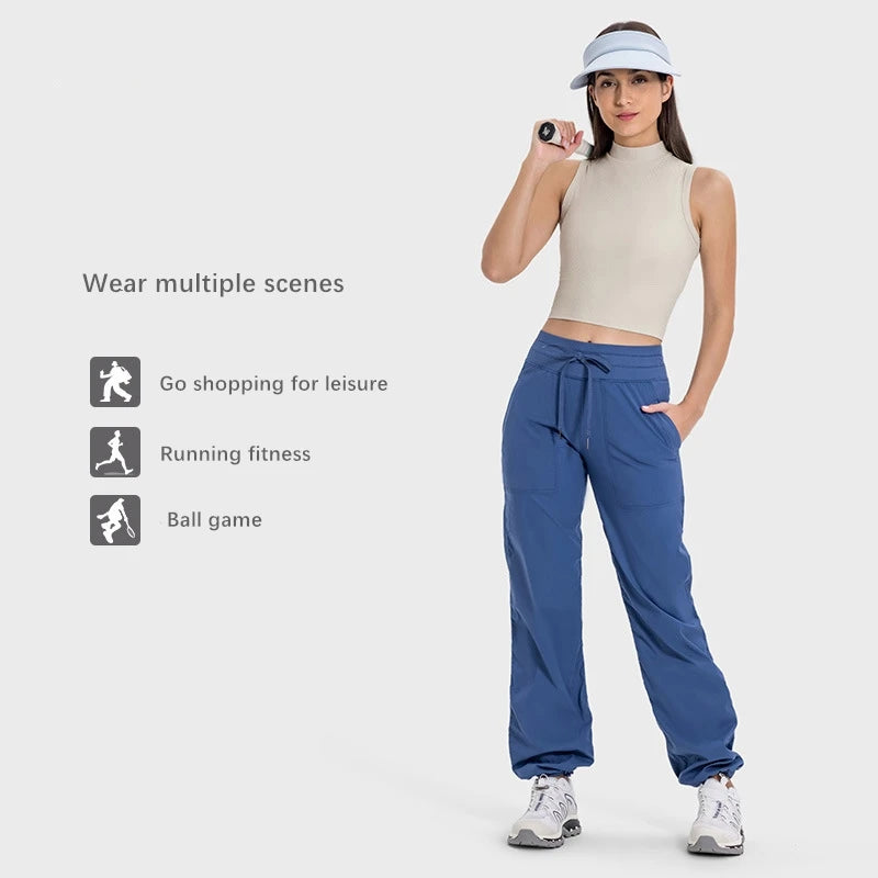 Xsunwing Sports Crop Tank Tops Women Seamless Ribbed Activewear Round High Neck Workout Crop Top Casual Yoga Gym Vest WDQ102