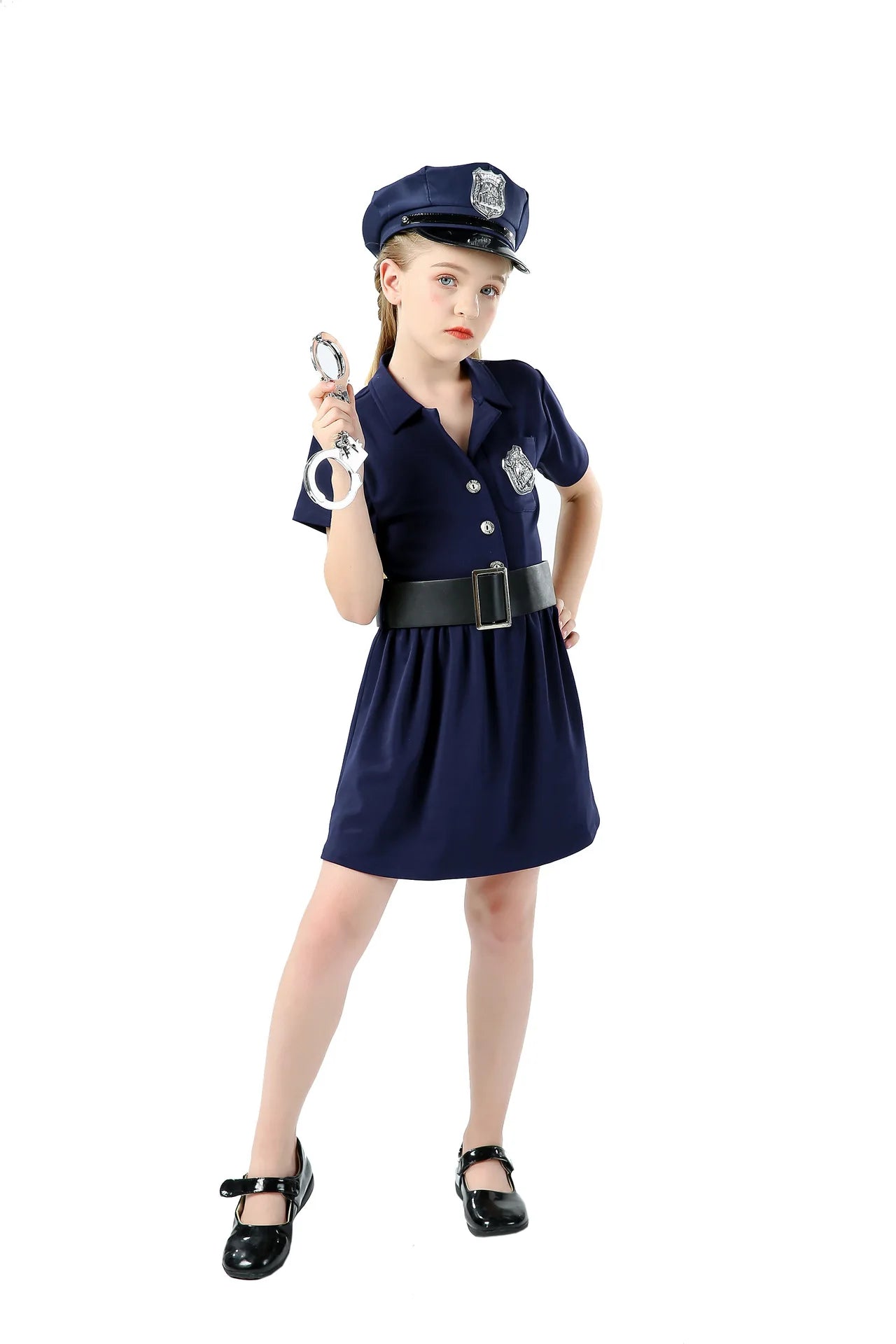 Black Cat Sheriff Kindergarten Performance Cosplay Stage Costume Children's Police Uniform Polyester Unisex for Children