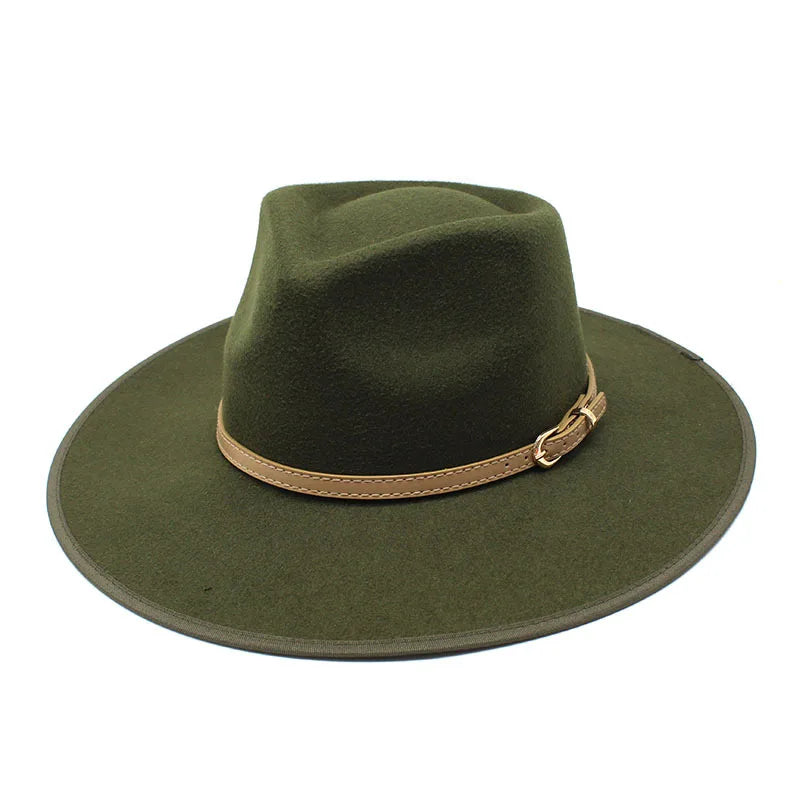 Women Hats Khaki Camel  Wide Brim Felt Fedoras Hats Wool Vintage Dress Formal Church Hat Fashionable Jazz Hats
