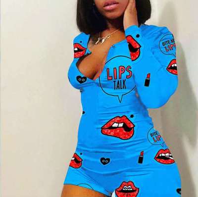 Cheap Wholesale Women Sleepwear Pajama Ladies Longsleeve Romper Onesis Lounge Shorts Sleep Wear Pajamas