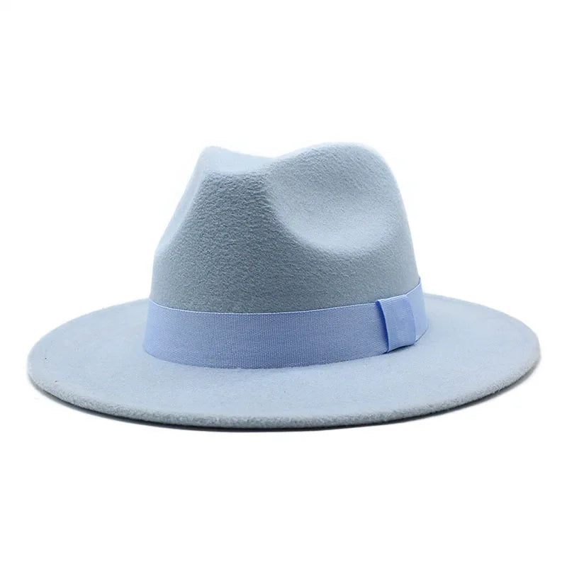 Ribbon Fedora Hat New Felt Hat Jazz Hat Fashion European and American Hats Men and Women General Hats шапка женская