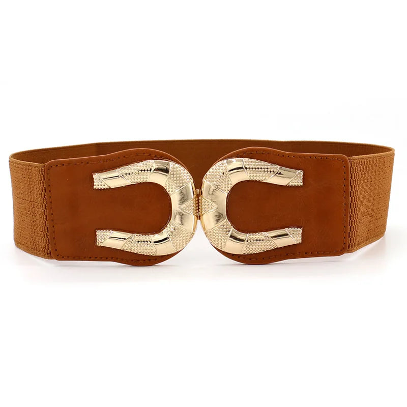 65 Style New Korean Windbreaker Elastic Wide Women Waistband a Variety Alloy Buckle Retro Belt All-Match Dress Women Accessory