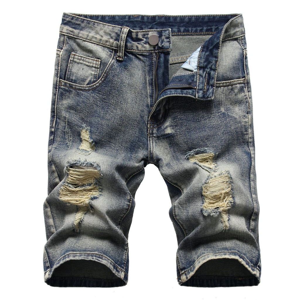 High Quality Ripped Denim Short Jean Men's Shorts Man Jeans Shorts