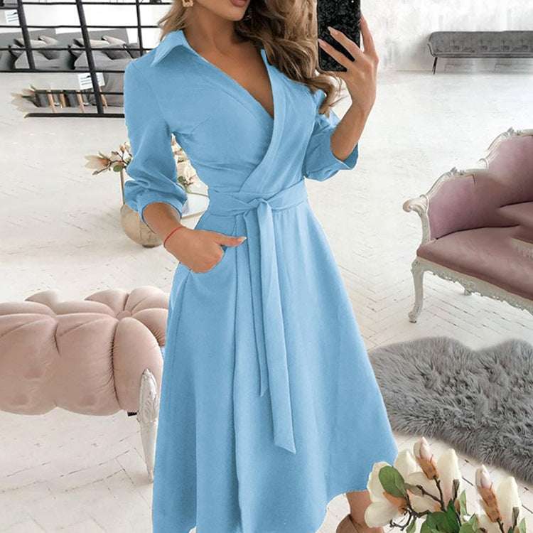 Wholesale Fall Clothing Sexy Stylish Loose Dresses Women Dresses 2021 Vestidos Casuales Office Dress