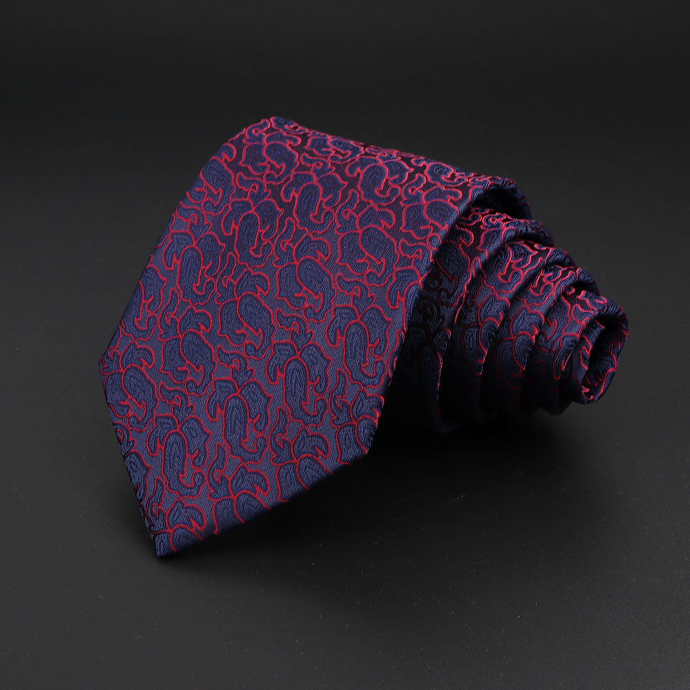 Men's Fashion Neckties Classic Stripe Red Navy Blue Business Formal Wedding Ties Jacquard Woven Solid Tie Polka Dots Neck Ties