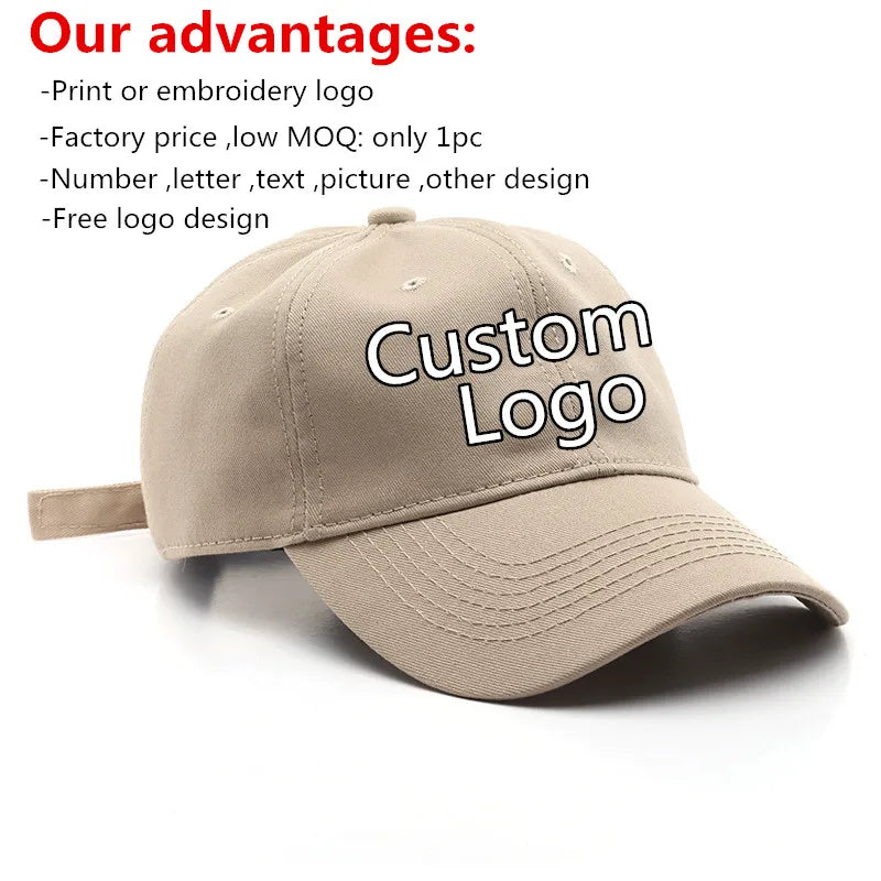 Custom Logo Trucker Hat Outdoor Men Women Casual Cotton Baseball Cap Dad Hats Snapback Golf Hats