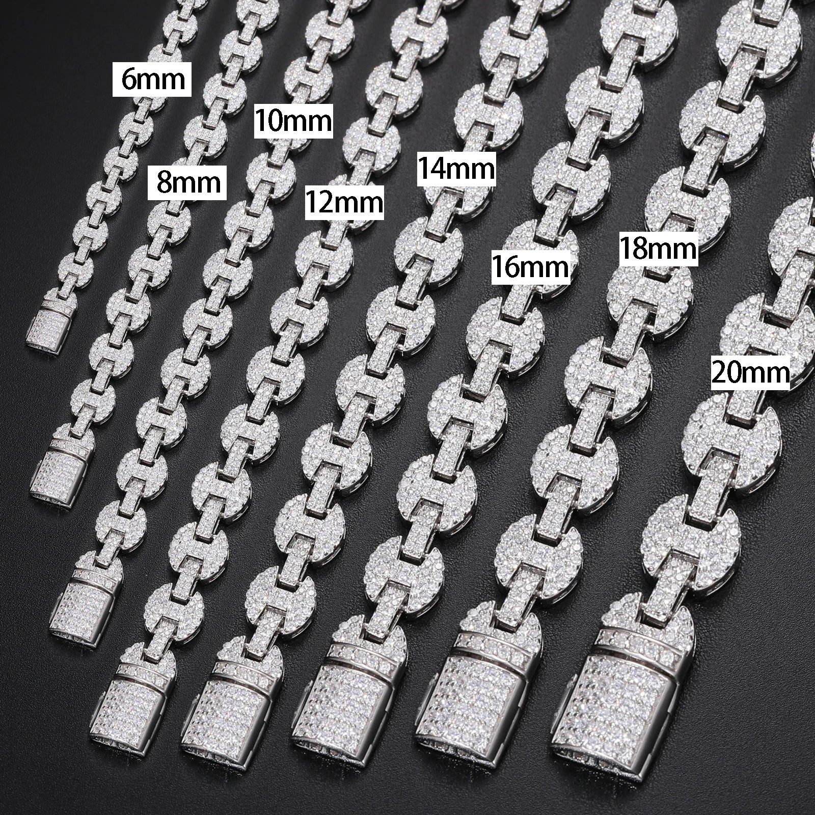 Pass Diamond Tester VVS Moissanite Iced Out Guci Link Chain Bracelet Fashion 925 Sterling Silver Mossanite Rappers Gift Hip Hop - My Store