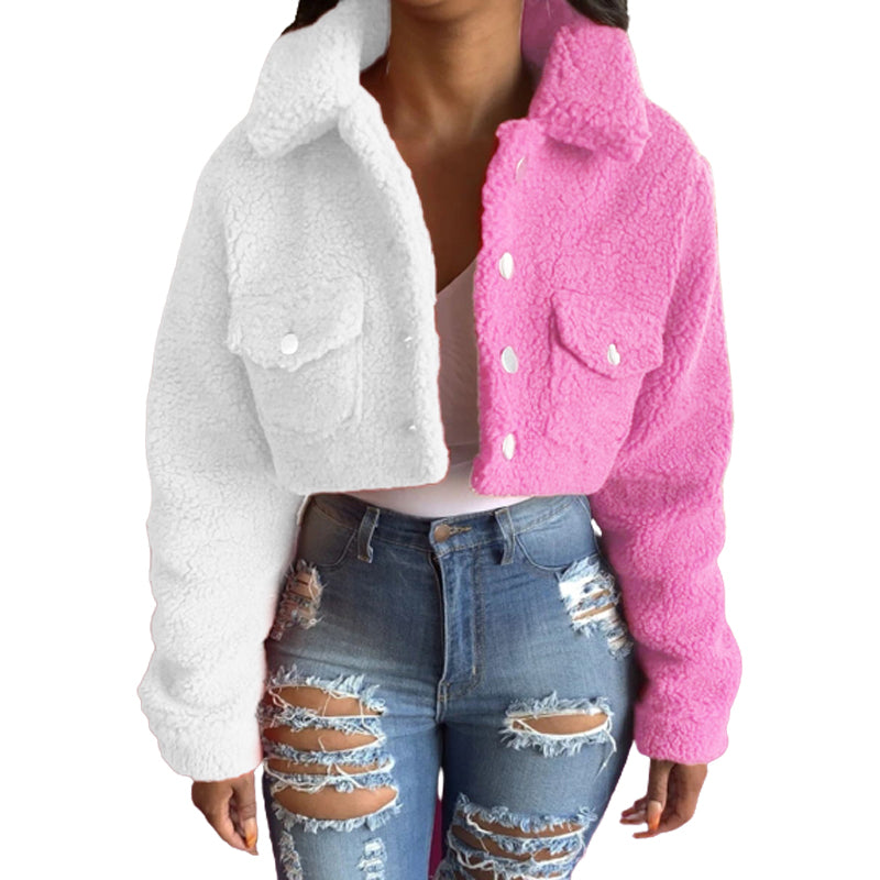 Women Woollen Coat Jackets Winter Crop Tops Coats Fashionable Girl Trendy Jackets for Women Ladies Down Parkas Coats
