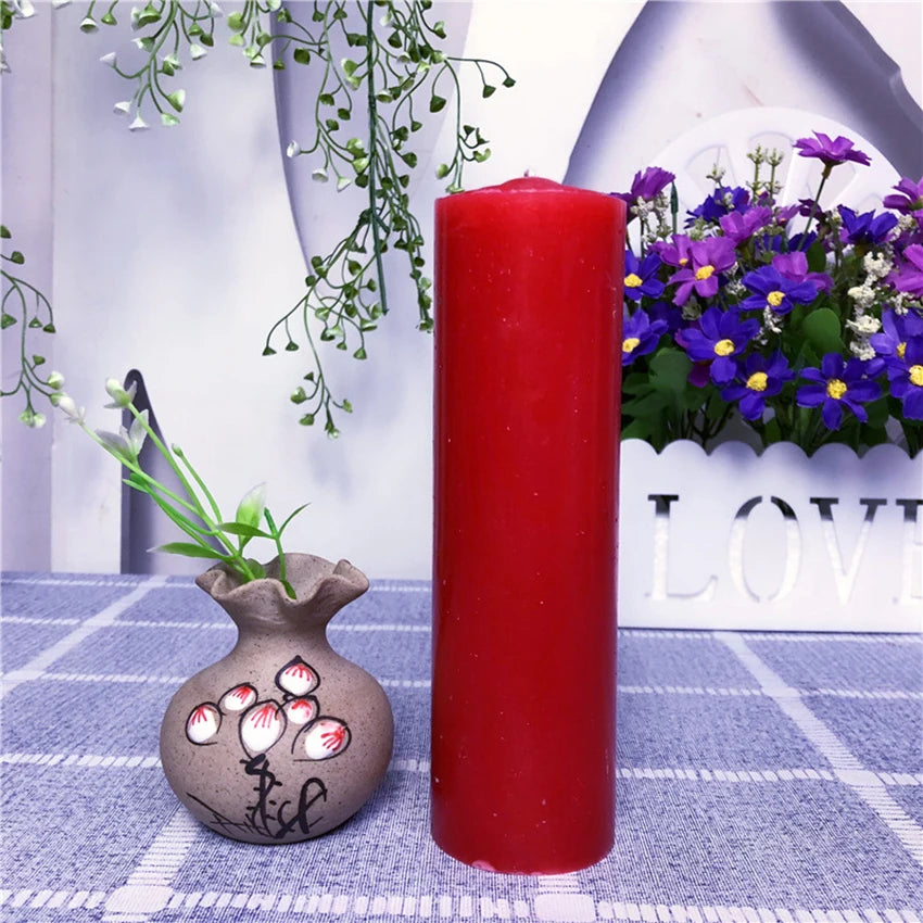 Pillar Candles - 60 Long Burning Hours Candle, 17x4.9cm Dripless Candle - Perfect for Wedding Candles, Party, Red, White, Orange
