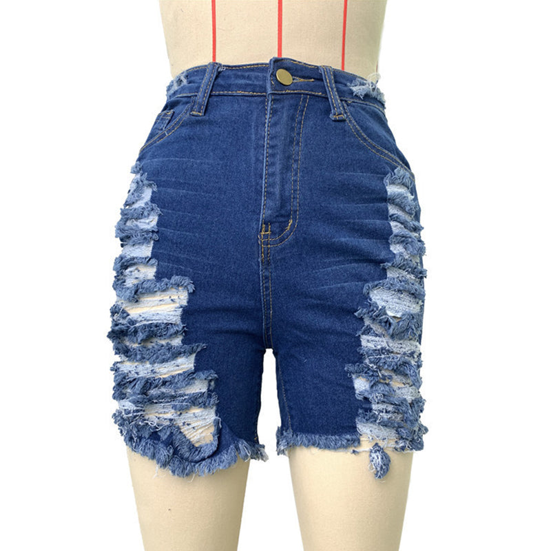 Wholesale Fashionable High Strethched Ripped Girls Sexy Short Mini Jean Shorts Jeans