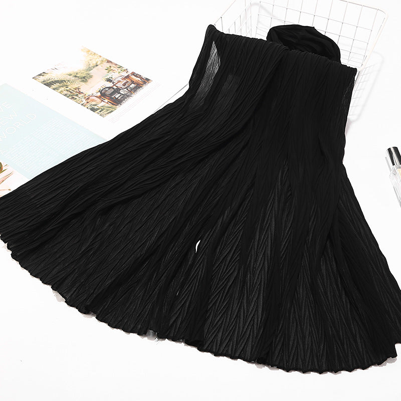 Inner Hijab Under Scarf Long Dubai Pleated Chiffon Hijabs Scarfs 2020 Scarves Muslim