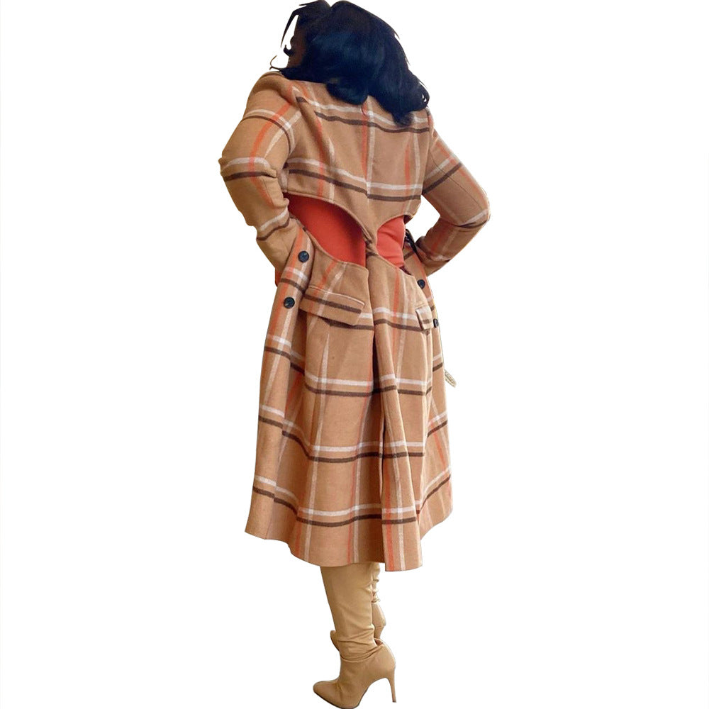 Wholesale Latest Fashion Solid Long Sleeve Button Women Jackets Plus Size Women's Coats Fashion Coat Trench Coats