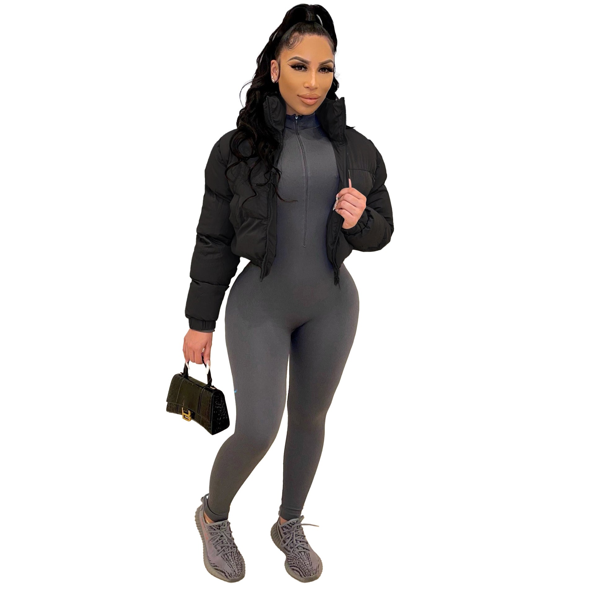 Plus Size Women's Coats Fashion Bubble Coats for Ladies Winter Trench Coat Cropped Jacket Women Clothing 2021