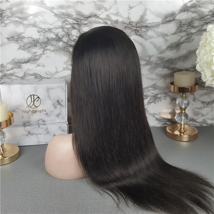 Density 150% Natural Black Silky Straight Virgin Hair Lace Closure Wig 4*4 Cuticle Aligned Human Hair Closure Wig - My Store