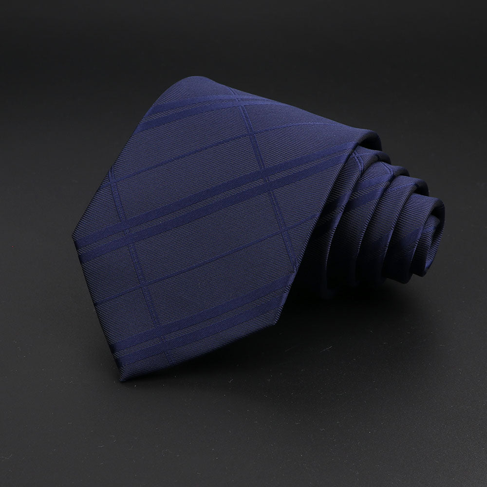 Men's Fashion Neckties Classic Stripe Red Navy Blue Business Formal Wedding Ties Jacquard Woven Solid Tie Polka Dots Neck Ties