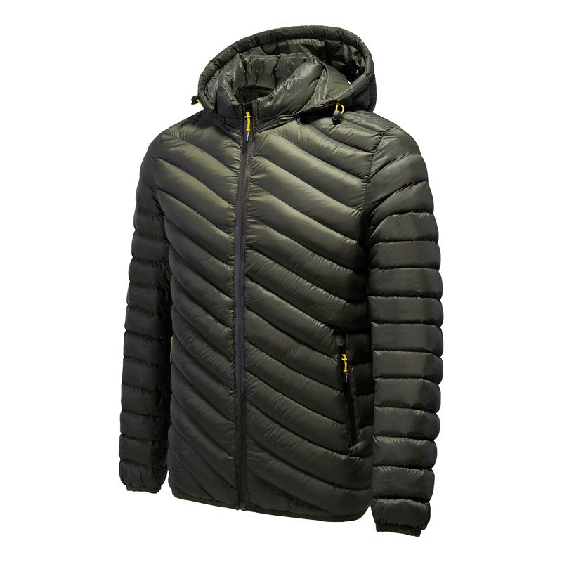 Fashion Latest Design  Custom Removable Hat Warm Cotton Coat  Men Winter Long Coats for  Man Coat