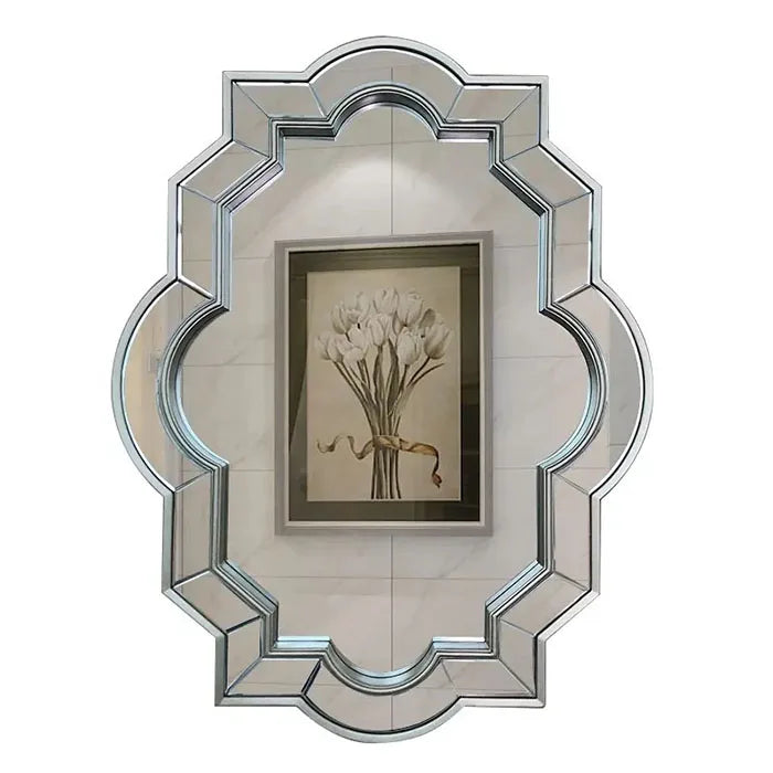 95*73cm Living Room Furniture Unique Design Glam Handmade Antique Mirrors Framed Hanging Wall Mirrors for Home