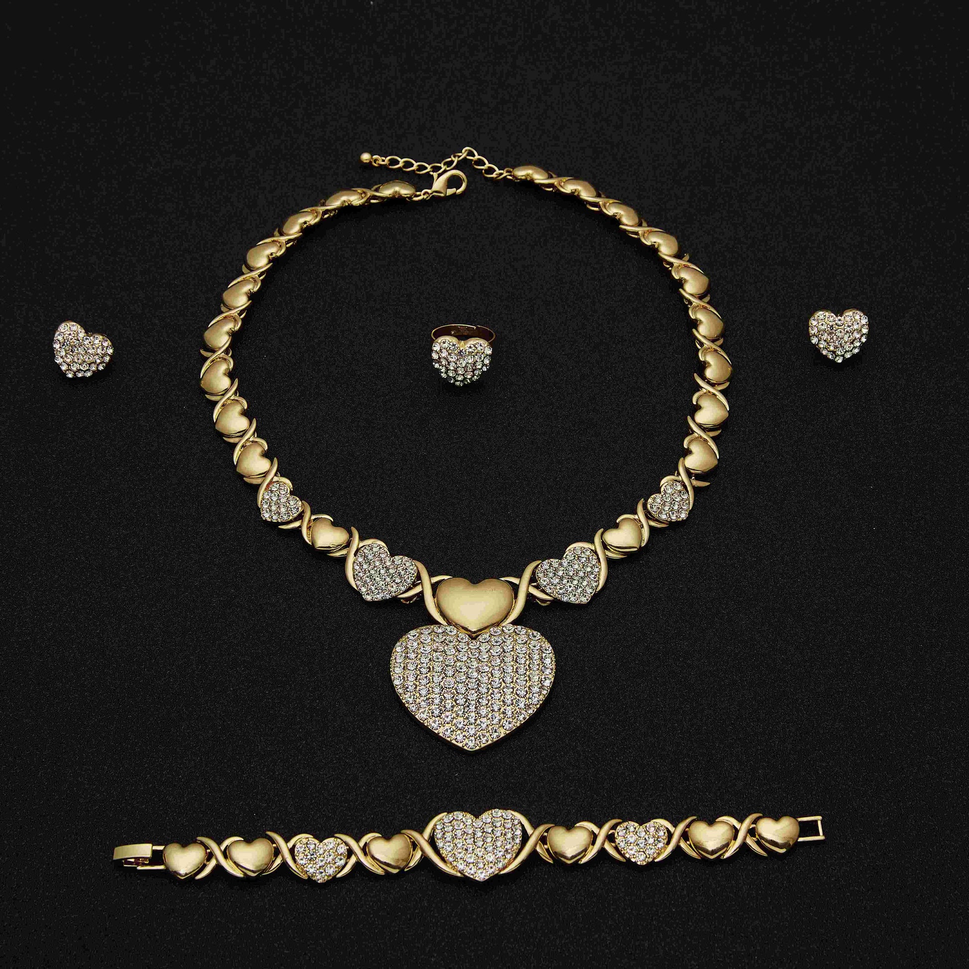 2021 African High Quality Gold Jewelry Women Jewelry Set 18k Gold Plating Jewelry Set