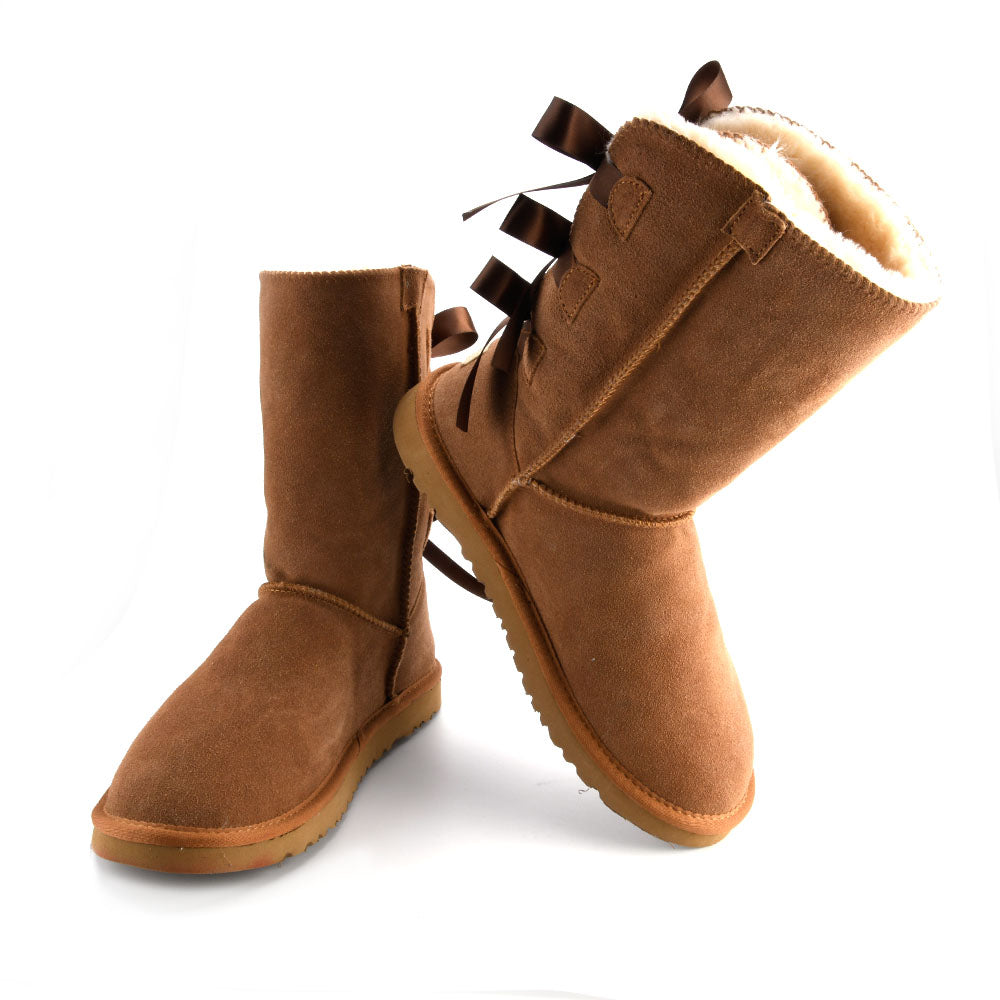 Factory Direct Sale Wholesale Fashionable Winter High Boot Multi- Bowknot Woman Snow Boots