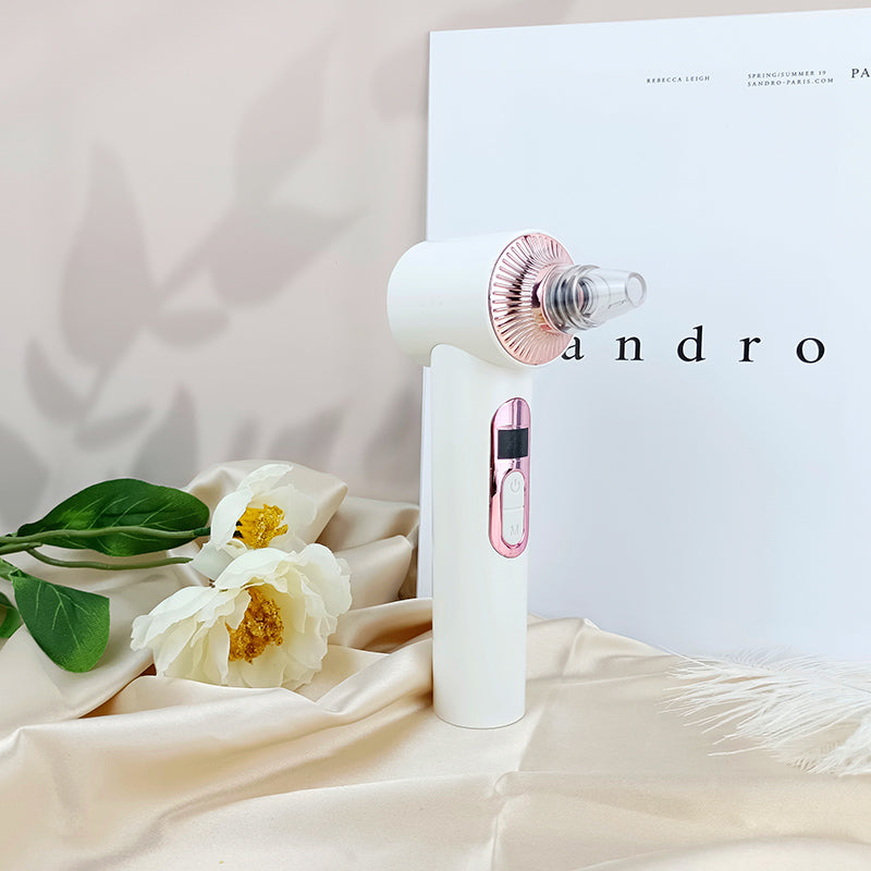 Rechargeable Personal Skin Care 3 LED Light Therapy Hot Cold Compress 6 Suction Heads Vacuum Blackhead Remover
