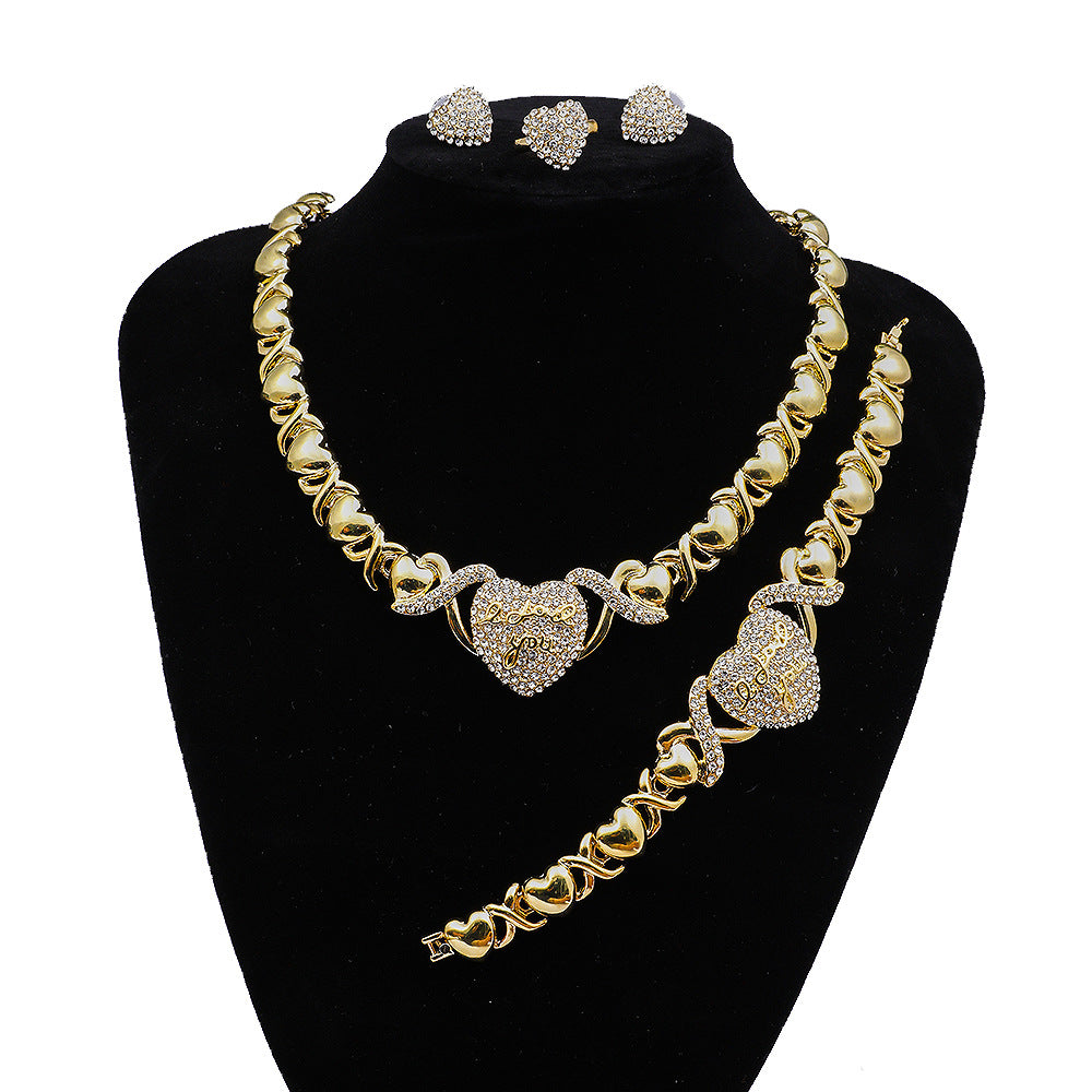 Jewellery Lady 14K Gold Filled Jewelry Sets for Women Bracelets Necklaces With Earrings Gifts