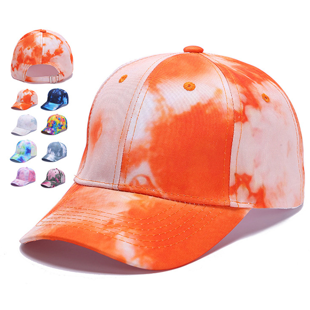Mens Womens Strapback Hat Multicolor Colorful Rainbow Adjustable Baseball Hats Trucker Hats