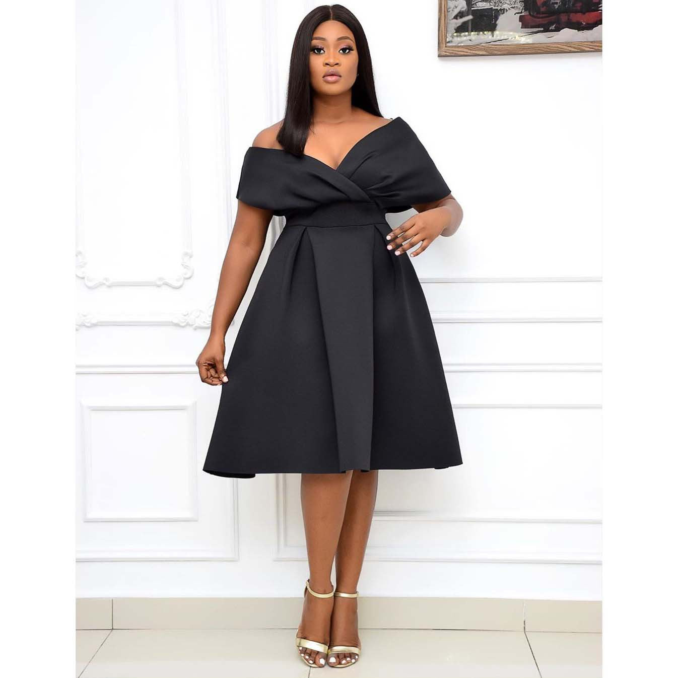 Fashion African Womens Dresses Off Shoulder Plus Size Dress Evening Dinner Dresses