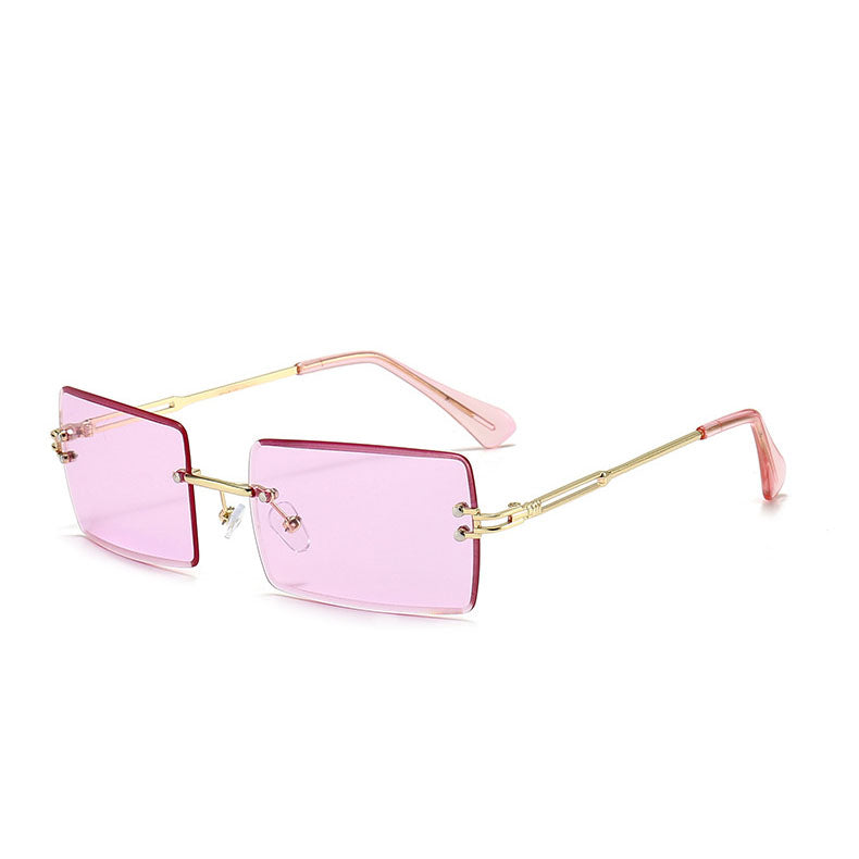 Fashionable Square Sunglasses Vintage Rimless Sunglasses 2022 Women  Custom  2022 Sunglasses
