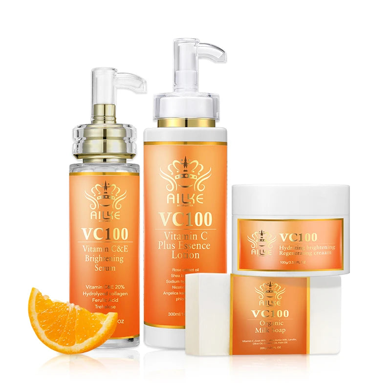 Privated Label Whitening Lightening Face Cream Body Lotion Serum Soap Face Care Vitamin C Skin Care Set for Face