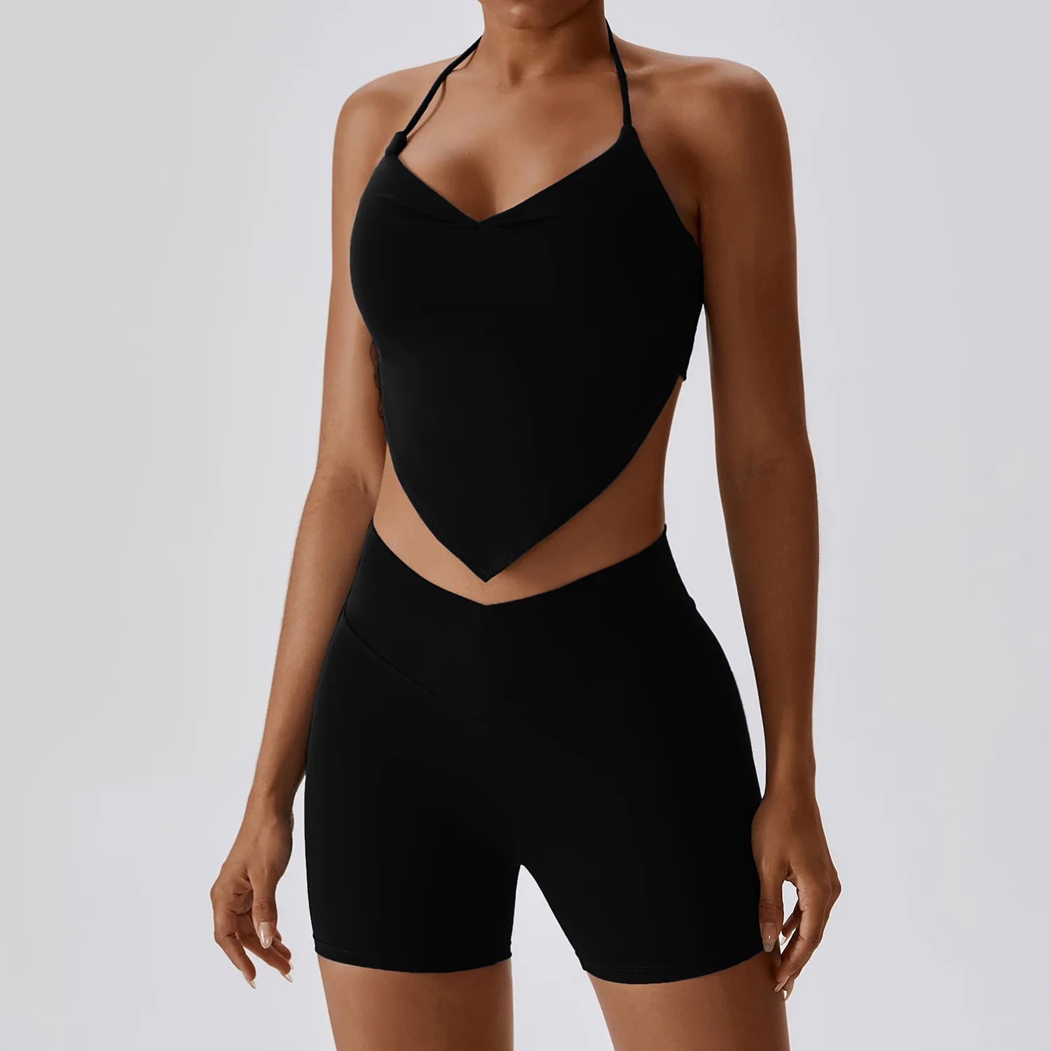 2023 New Running Sets New Design Nude Vest Bra Tops Shorts High Waist Leggings Two Piece Activewear Yoga Outfit for Women