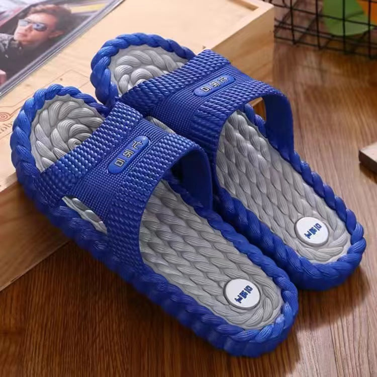 New Leaky Slippers Bathroom Bathing Simple Men's and Women's Home Indoor Massage Sandals and Slippers Featured Beach Slippers