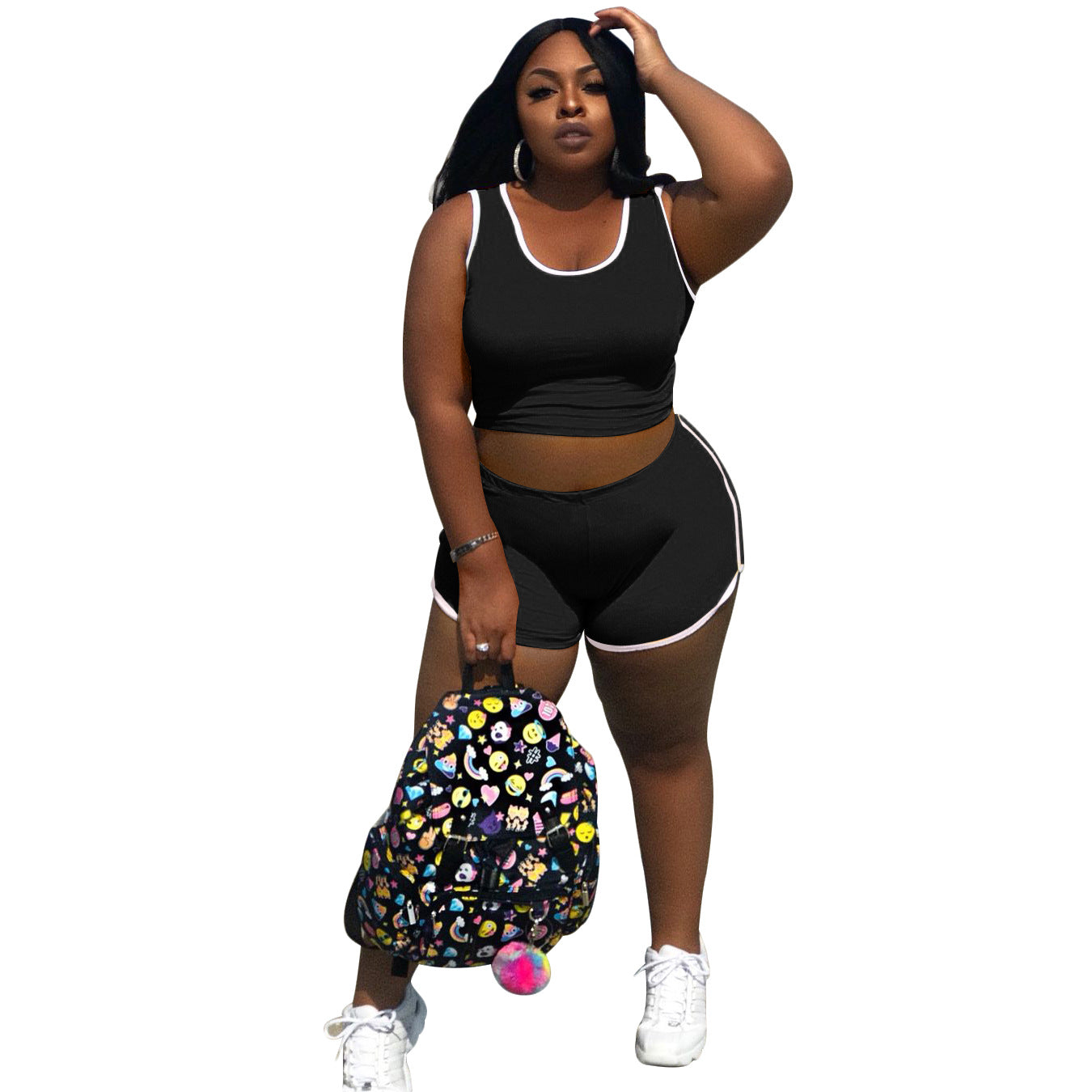 2021 New Arrival Fitness Activewear Workout Jogger 2 Piece Pants Set Plus Size Women Clothing Two Piece Set
