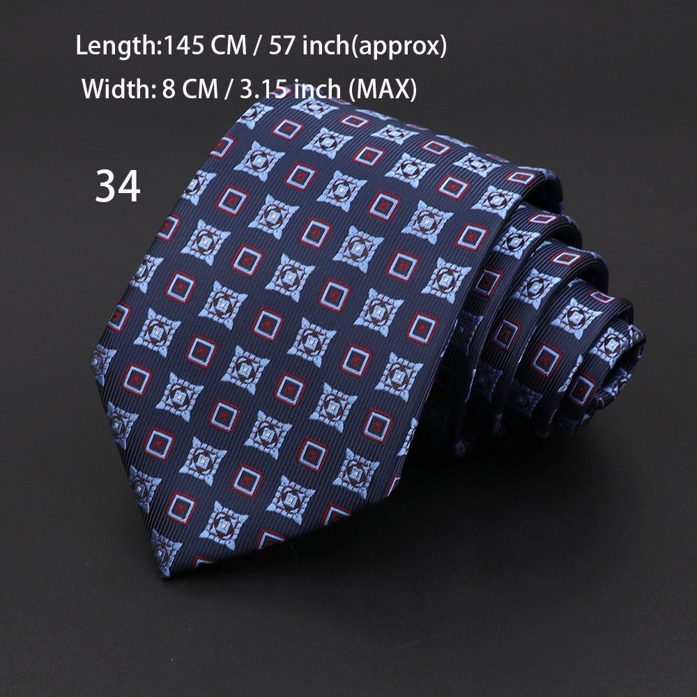 Fashion Neckties Classic Men's Stripe Necktie Royal Blue Wedding Ties Jacquard Woven Silk Men Solid Tie Polka Dots Neck Ties