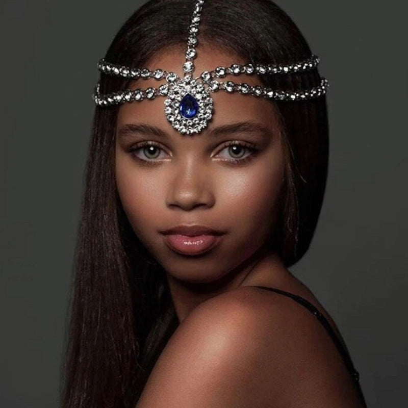 2022 Bride Hair Chain Bohemian Hair Accessories Forehead Hair Chain Rhinestone Wedding Jewelry Crystal Chain