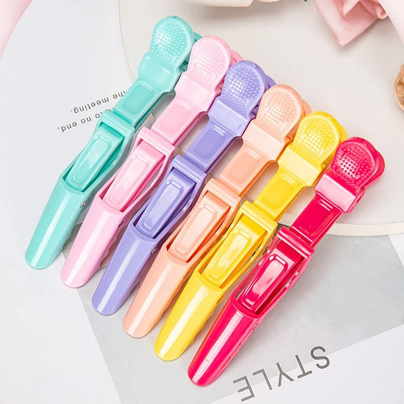 6Pcs Colorful Alligator Hair Clips Clamps Hairdressing Professional Salon Hair Grip Crocodile Hairpins Hair Barber Accessories