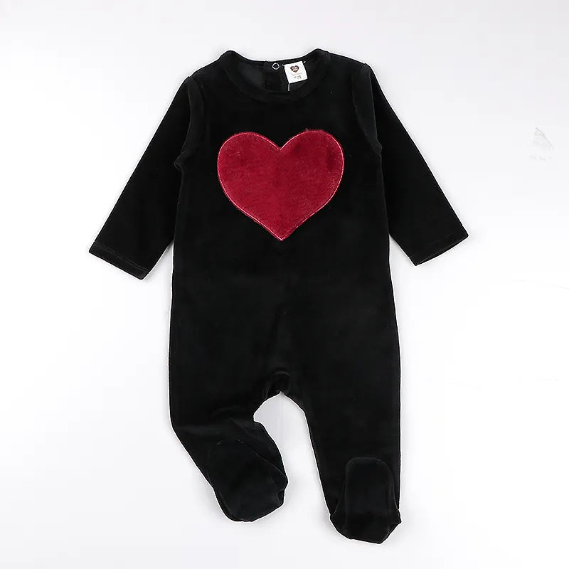 Baby Romper Pyjamas Kids Clothes Long Sleeves Children Clothing Heart Star Baby Overall Children Boy Girl Clothes Footies Romper
