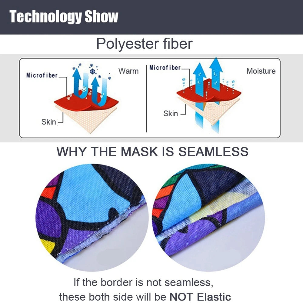 Windproof Head Scarves Neck Warmer Cycling Camping Hiking Men Women Fashion Magic Scarves Turban Outdoor Headband Bandanas