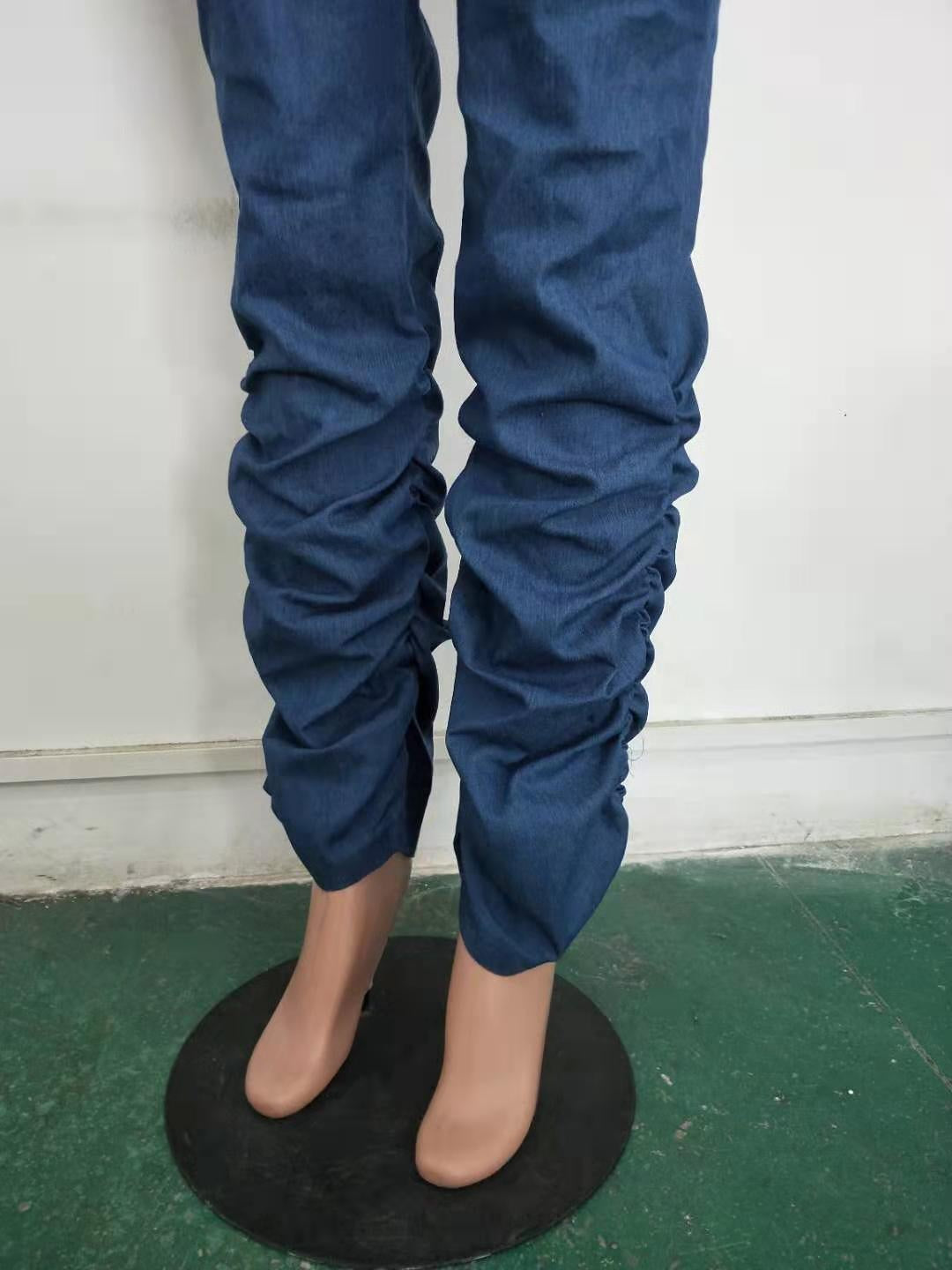 Fashion Streetwear Ladies Jeans Trousers Stacked Jeans Pant Denim Women Jeans
