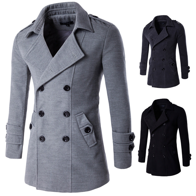 Walson Whole Mens Dust Coat Mens Overcoat Winter Mens Trench Coat Long Trench Coats
