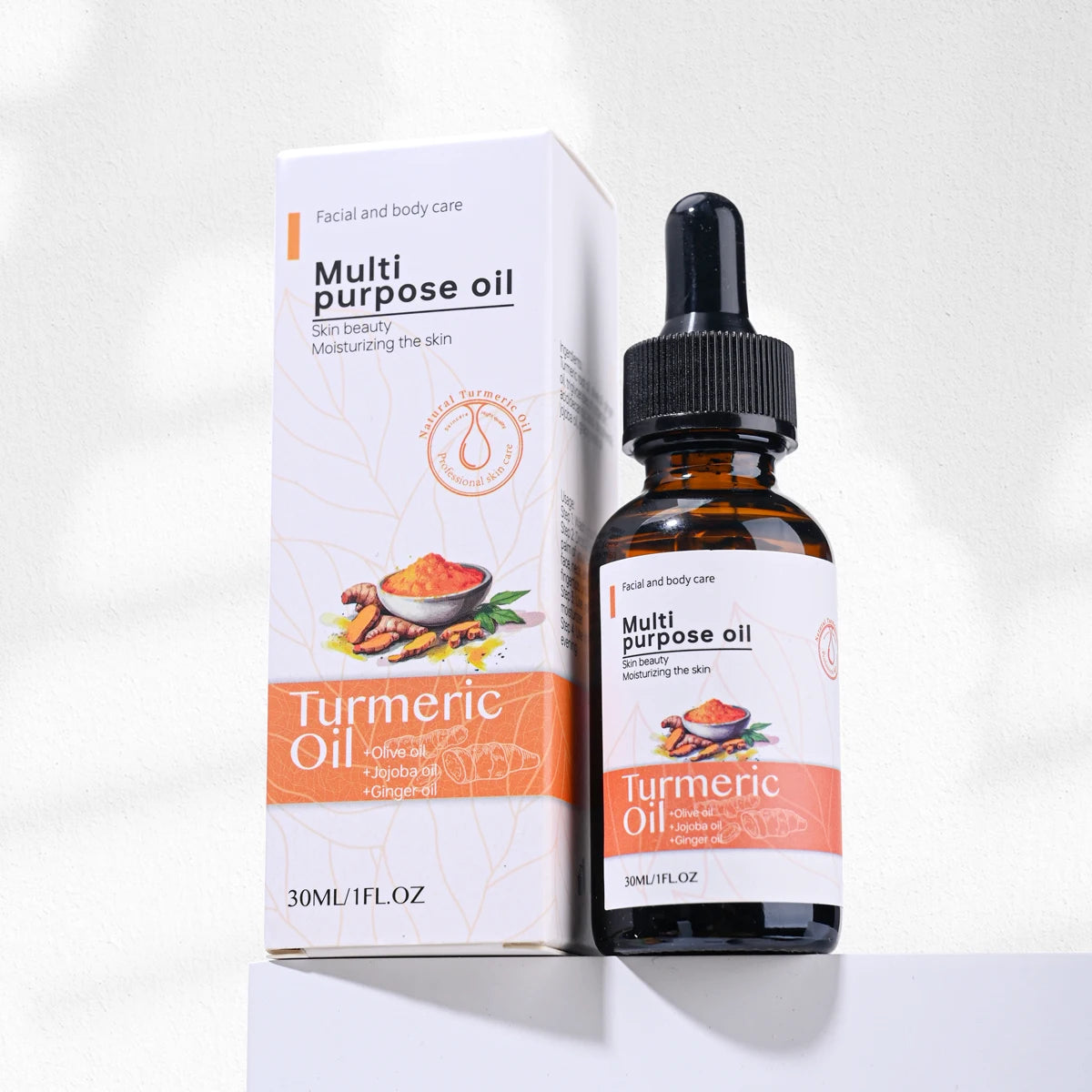 Private Label Turmeric Oil for Massage Glow Facial Serum Vitamin C Turmeric Face Oil Brightening Moisturizing Oil