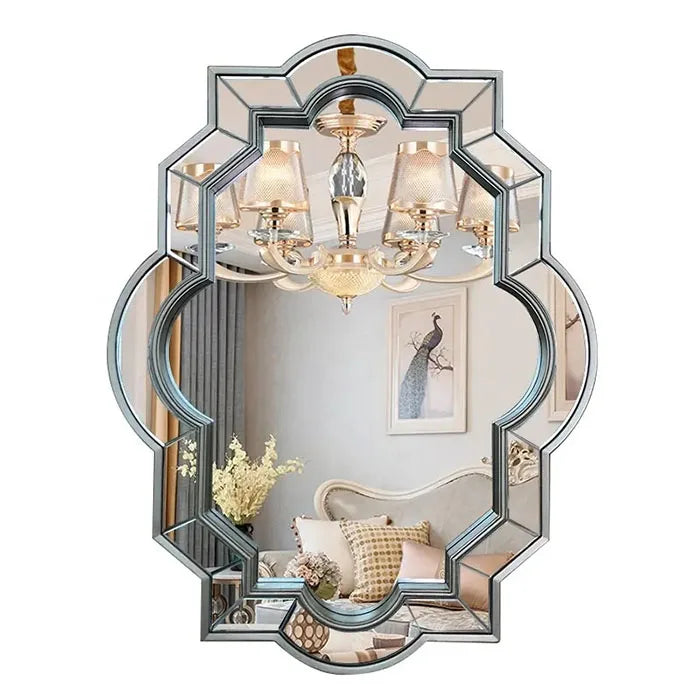 95*73cm Living Room Furniture Unique Design Glam Handmade Antique Mirrors Framed Hanging Wall Mirrors for Home