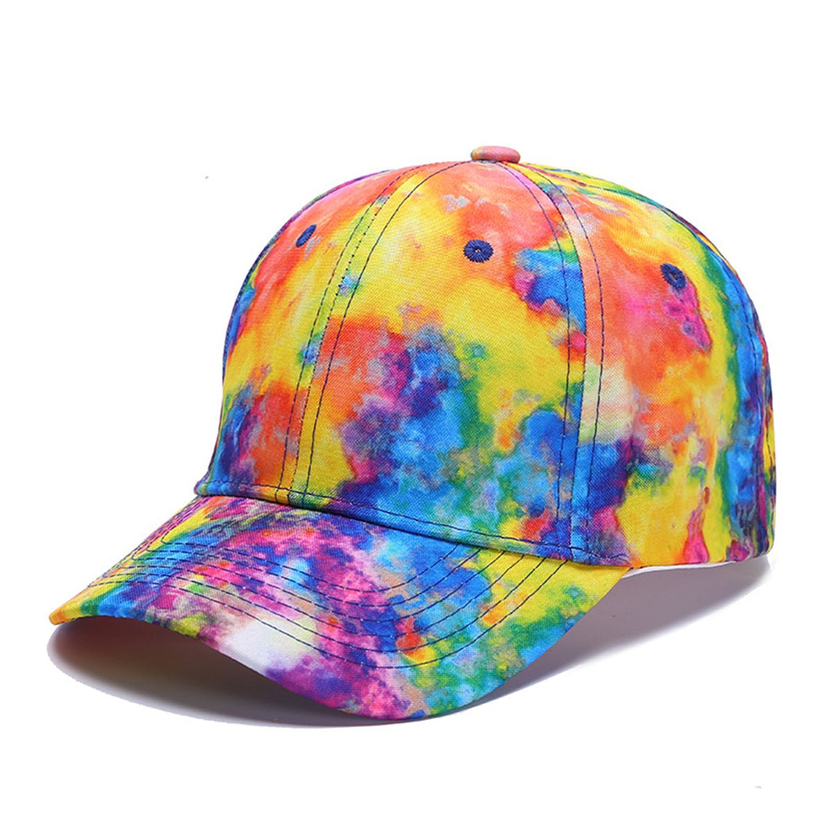 Mens Womens Strapback Hat Multicolor Colorful Rainbow Adjustable Baseball Hats Trucker Hats